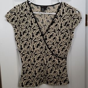 BCBGMAXZARIA Fan print Wrap Top M